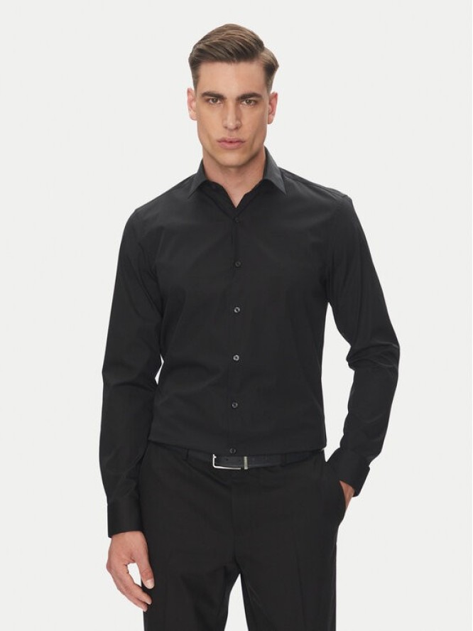 Calvin Klein Koszula Essential LV019EU000 Czarny Slim Fit