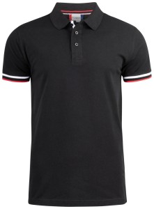 clique koszulka polo męska Newton 100% bawełna czesana - czarna – black