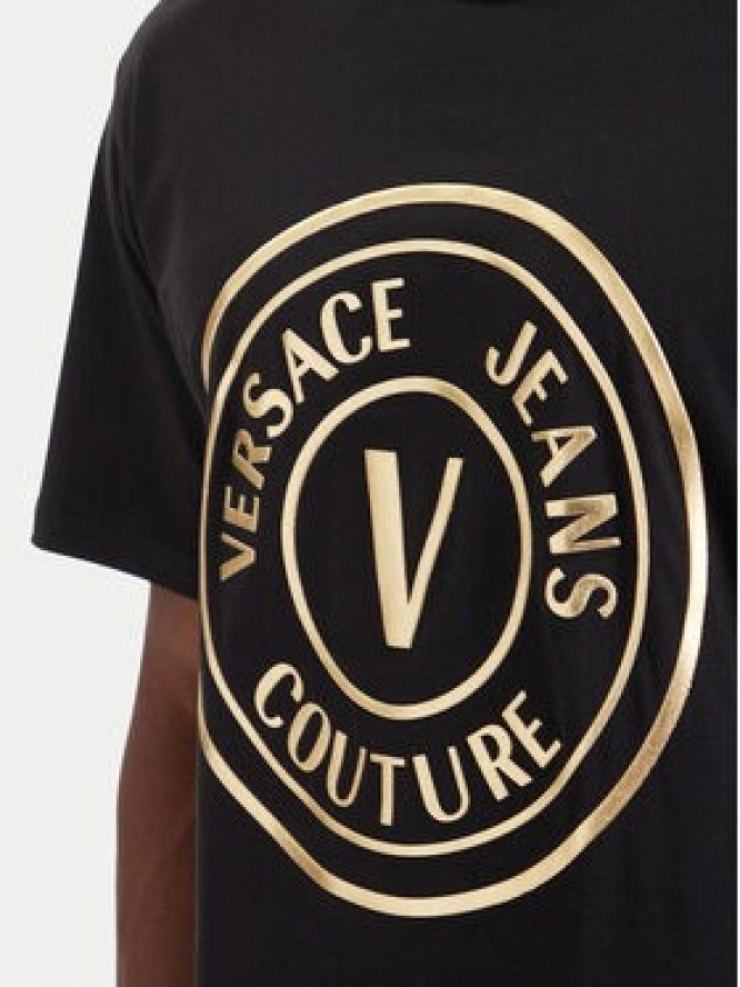 Versace Jeans Couture T-Shirt 80GAHT02 CJ00T Czarny Regular Fit