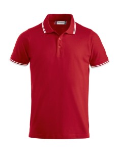 clique Polo Amarillo z czesaną bawełną z rozcięciami bocznymi – red