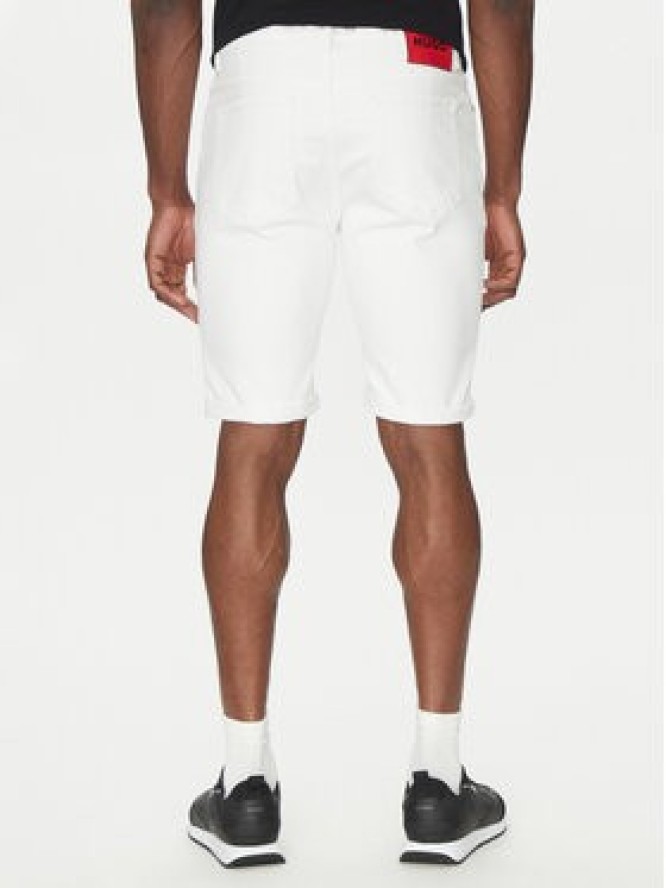 HUGO Szorty jeansowe 50537717 Biały Regular Fit