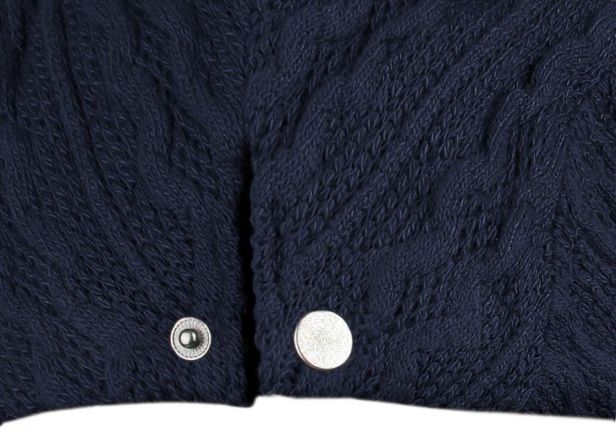 Przejściowy, Lekko Ocieplony Kaszkiet - Alties - Dziergany Materiał (KNIT) - Granat