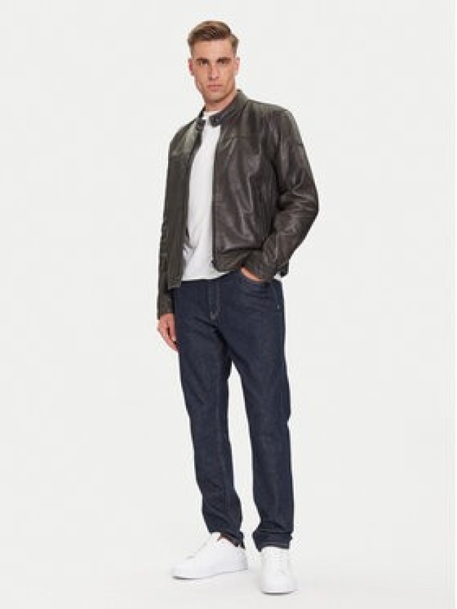 JOOP! Kurtka skórzana Cleary 80000863 Szary Regular Fit
