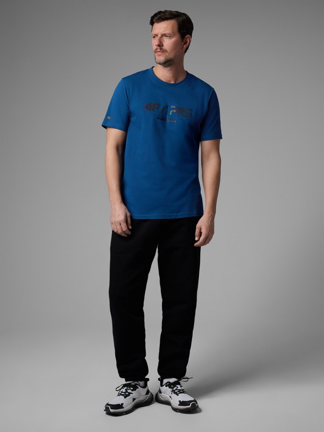 4F T-shirt regular z nadrukiem męski 4F x Robert Lewandowski - granatowy M
