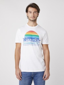 MĘSKA KOSZULKA T-SHIRT WRANGLER SS GRAPHIC TEE WHITE W7AID3989 112131343