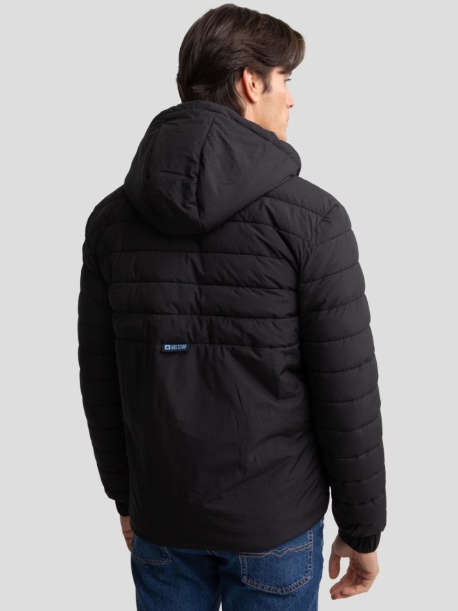 Kurtka męska pikowana z kapturem czarna Emilio 906