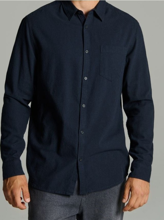 Bawełniana koszula - granatowy