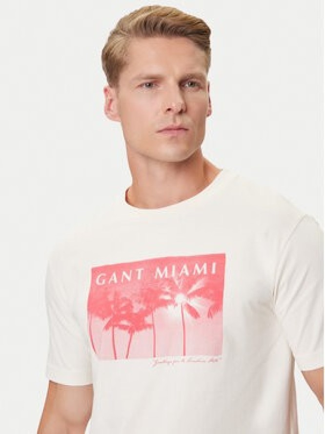 Gant T-Shirt 2003342 Écru Regular Fit
