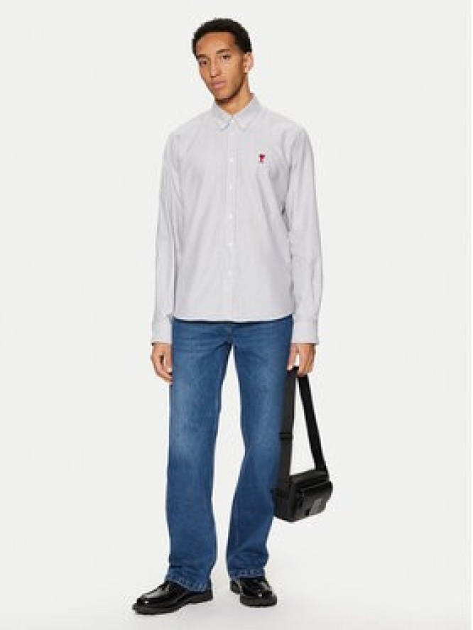 AMI Paris Koszula BFUSH063.CO0087 Szary Regular Fit