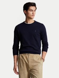 Polo Ralph Lauren Sweter Ls Sf Cn Pp 710684957001 Granatowy Slim Fit