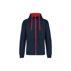 Bluza z kapturem z kontrastowym zamkiem błyskawicznym Kariban