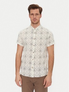 INDICODE Koszula Haiko 20-529 Beżowy Slim Fit