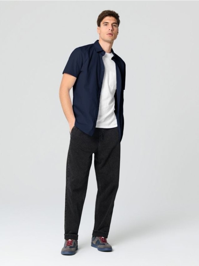 Koszula fit - granatowy