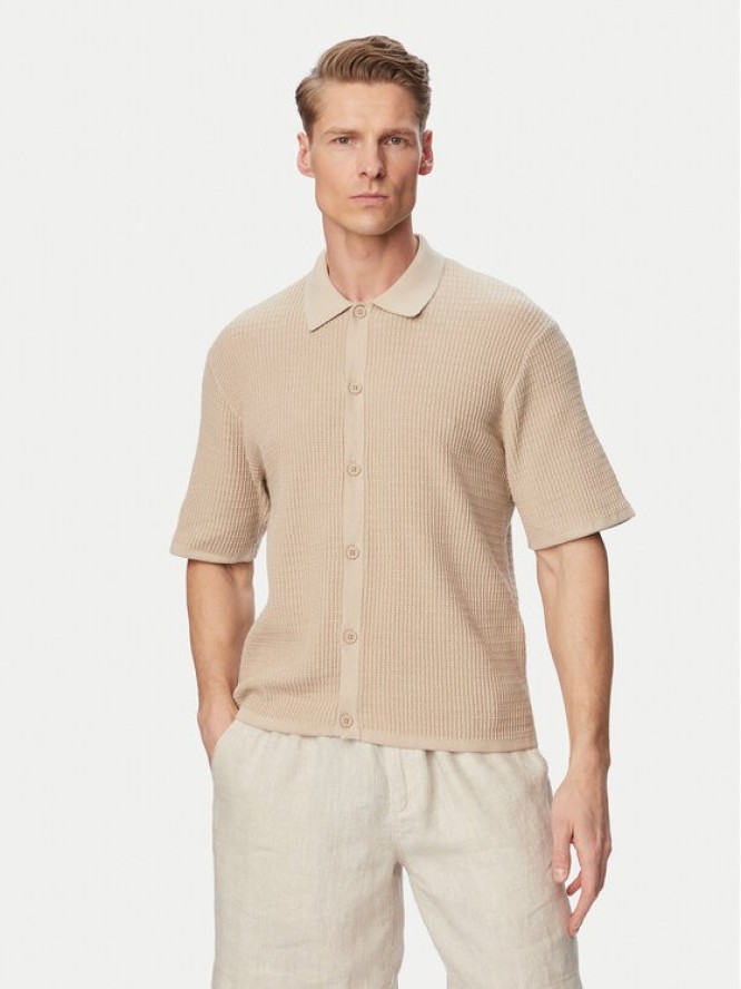 Jack & Jones Koszula Montauk 12293584 Beżowy jasny Relaxed Fit