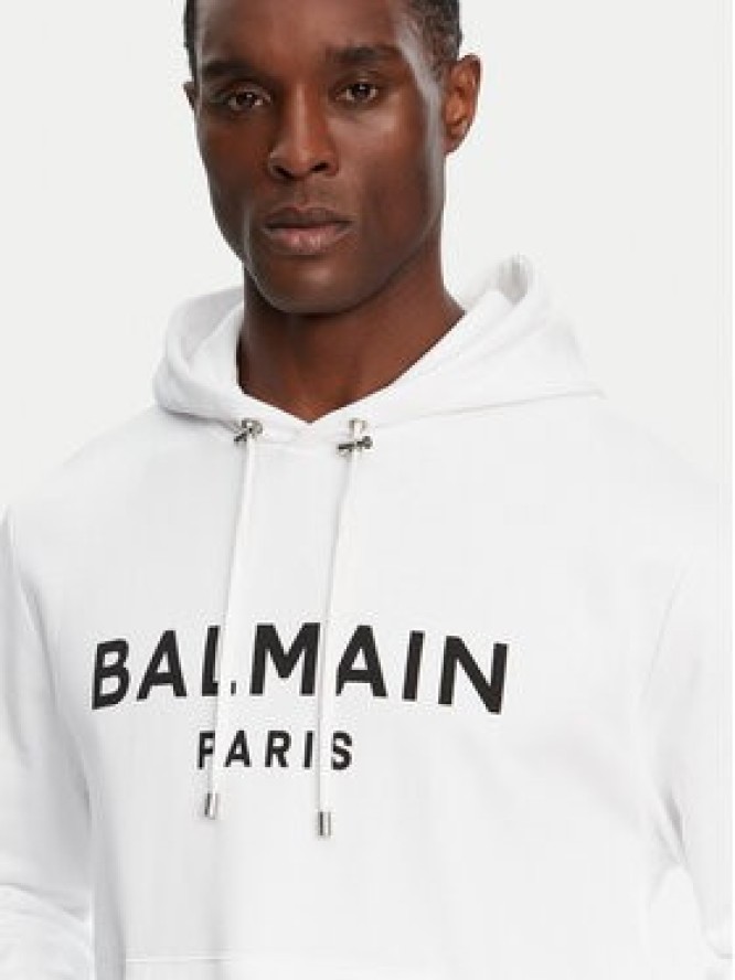 Balmain Bluza DH1JR002BB65 Biały Regular Fit