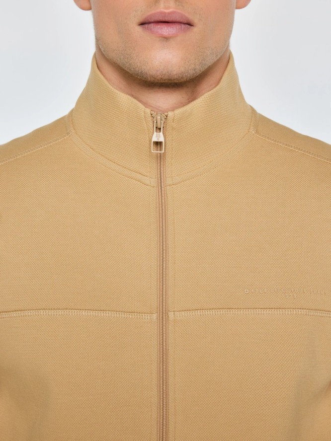 Bluza męska rozpinana ze stójką beżowa Wlador 801