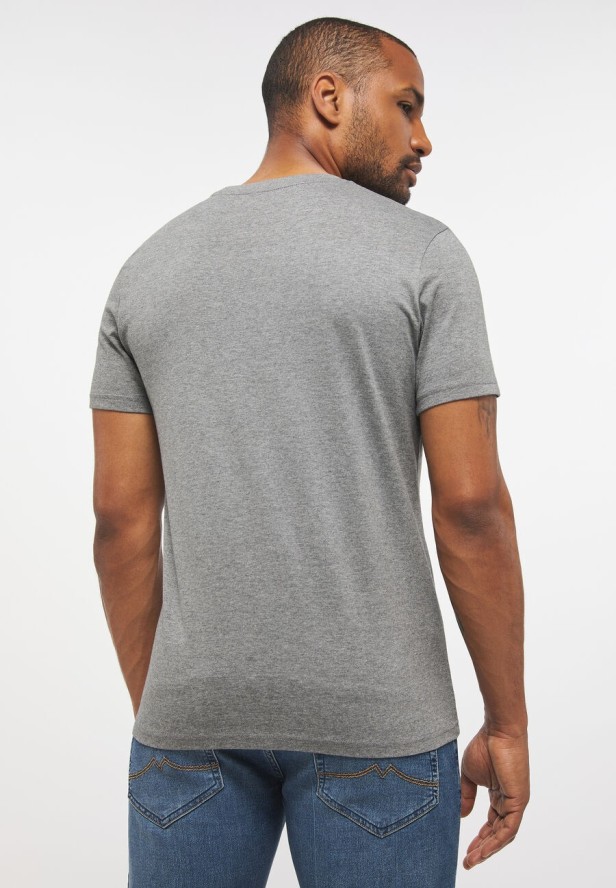 MUSTANG Style Alex C LOGO Tee MĘSKI T-SHIRT KOSZULKA Mid Grey Melange 1013221 4140
