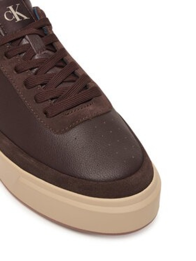 Calvin Klein Sneakersy Basket Cupsole Laceup Lth-Nu YM0YM01354 Brązowy