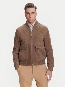 Michael Kors Kurtka skórzana CT5801E4R4 Brązowy Regular Fit