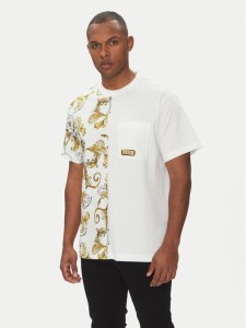 Versace Jeans Couture T-Shirt 78GAH609 Biały Regular Fit