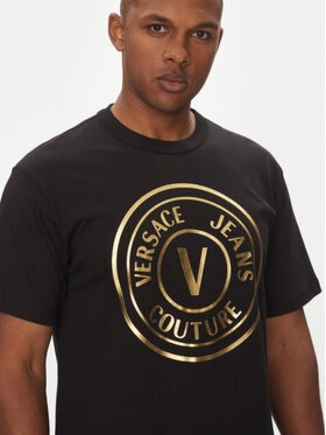 Versace Jeans Couture T-Shirt 78GAHT01 Czarny Regular Fit