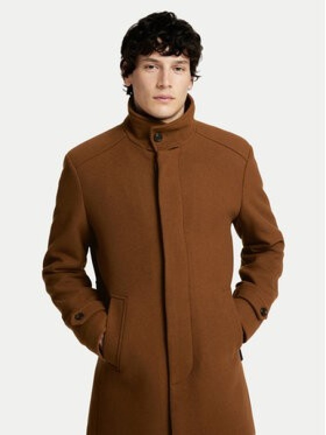 Selected Homme Płaszcz wełniany 16094322 Brązowy Regular Fit