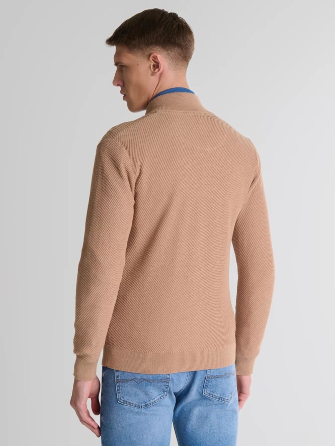 Sweter męski bawełniany rozpinany brązowy Adal 802