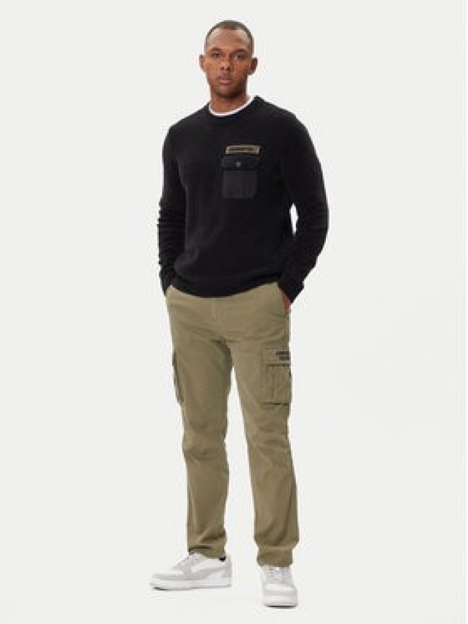 Aeronautica Militare Sweter 252MA1573UL00539 Czarny Regular Fit