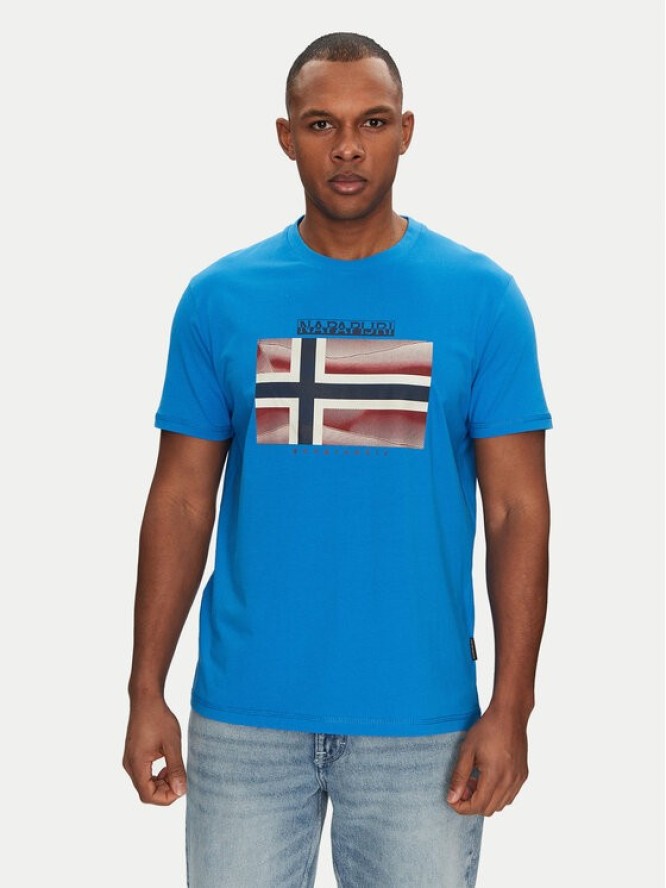 Napapijri T-Shirt S-Lari NP0A4IE5B2W1 Niebieski Regular Fit