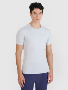 4F Koszulka do biegania slim szybkoschnąca męska - szara XL