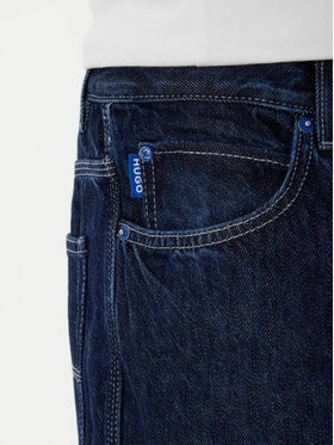 HUGO Jeansy Carpenter 50553473 Granatowy Baggy Fit
