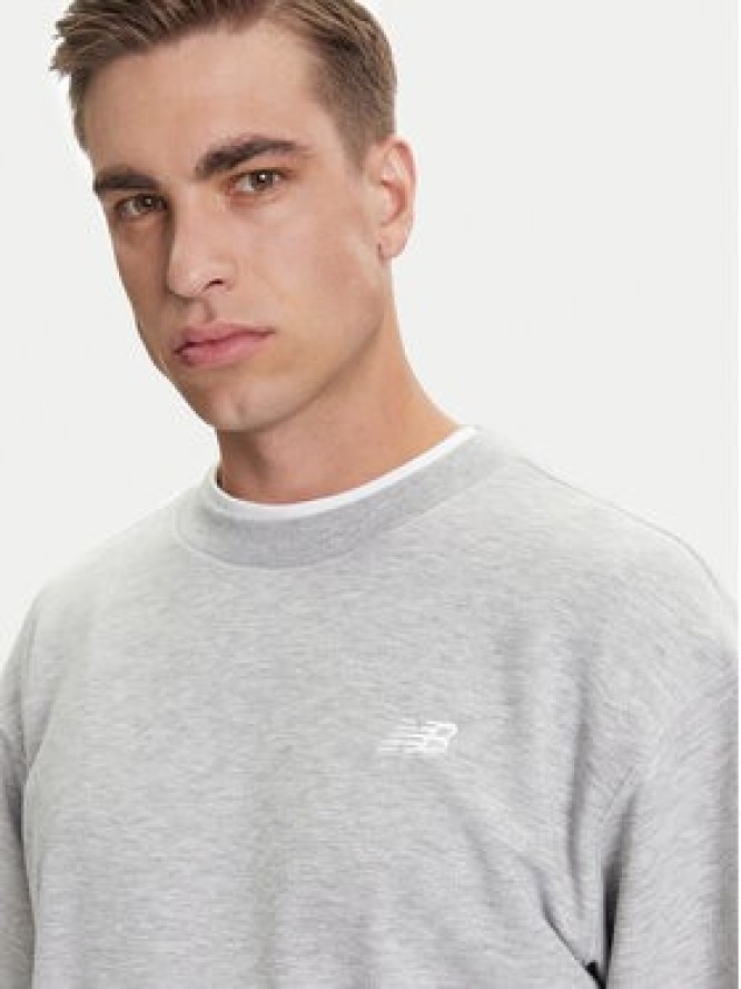 New Balance Bluza Small Logo MT41507 Szary Relaxed Fit