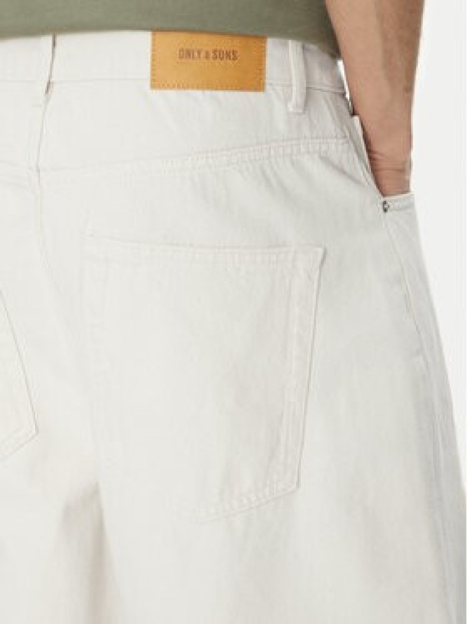 Only & Sons Szorty jeansowe Carl 22034145 Écru Balloon Fit