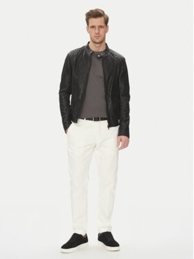 Serge Pariente Kurtka skórzana Leni Czarny Slim Fit