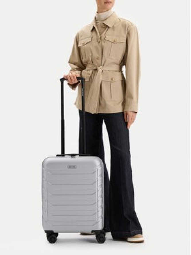 GINO ROSSI Walizka kabinowa C-GIN-S-003-05-SILVER Srebrny