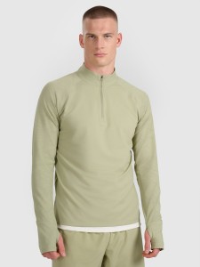 4F Bluza do biegania regular szybkoschnąca męska - oliwkowa/khaki S