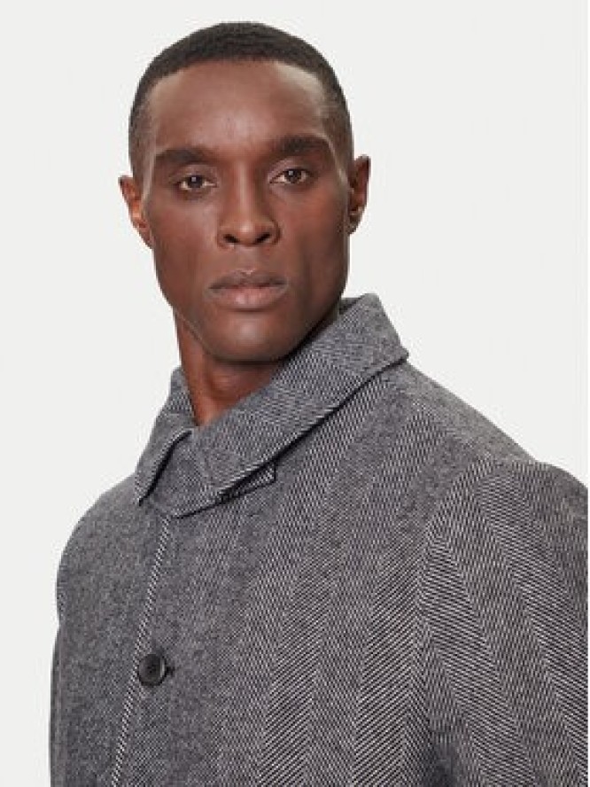 Calvin Klein Płaszcz wełniany LV04LD510G Szary Regular Fit