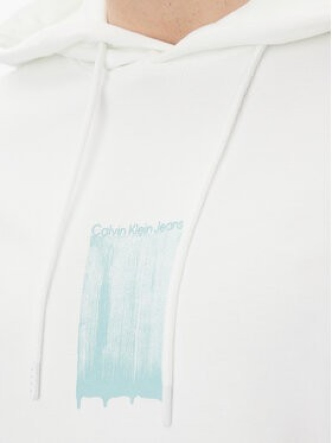 Calvin Klein Jeans Bluza Brush Stroke J30J327525 Biały Regular Fit