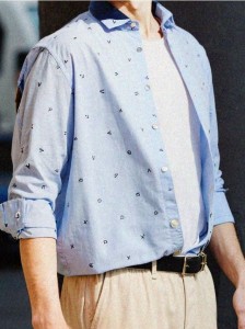 Koszula regular fit we wzory - błękitny