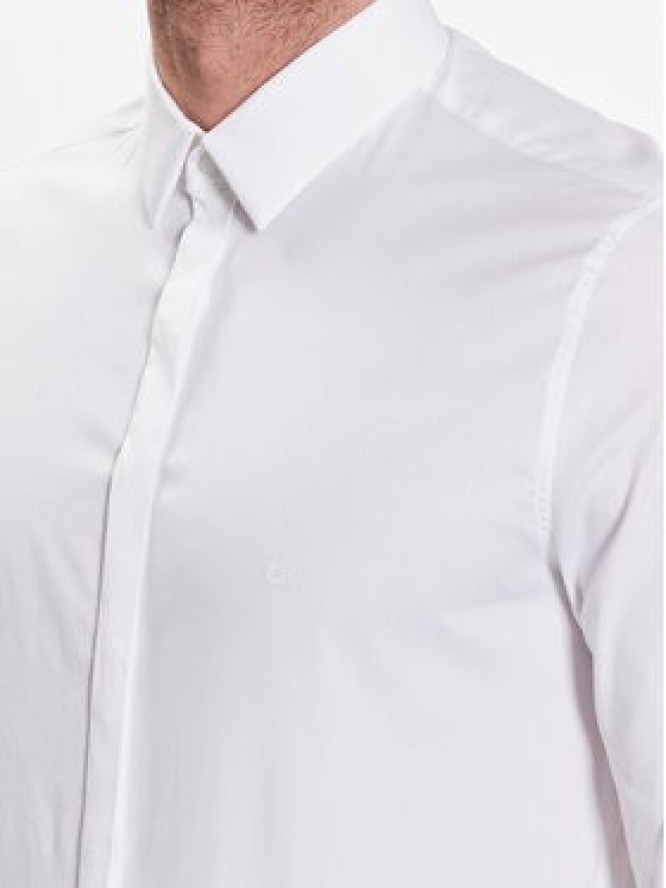 Calvin Klein Koszula Hidden K10K109891 Biały Extra Slim Fit