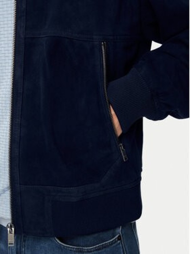 BOSS Kurtka skórzana Jonorve 50562519 Granatowy Regular Fit