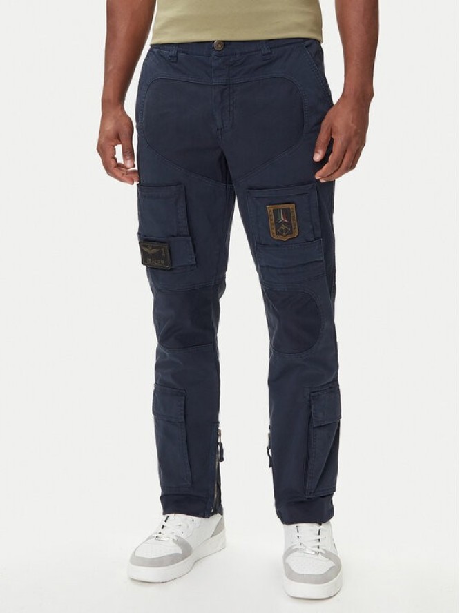 Aeronautica Militare Spodnie materiałowe 252PA1387UCT0149 Granatowy Regular Fit