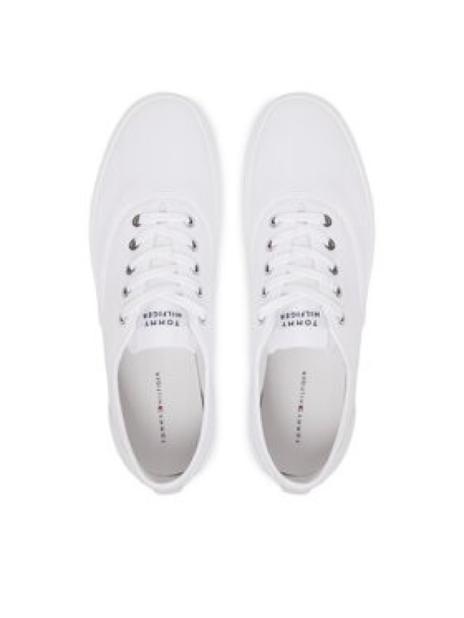 Tommy Hilfiger Tenisówki Th Vulc Cup Long Lace Canvas FM0FM05874 Biały
