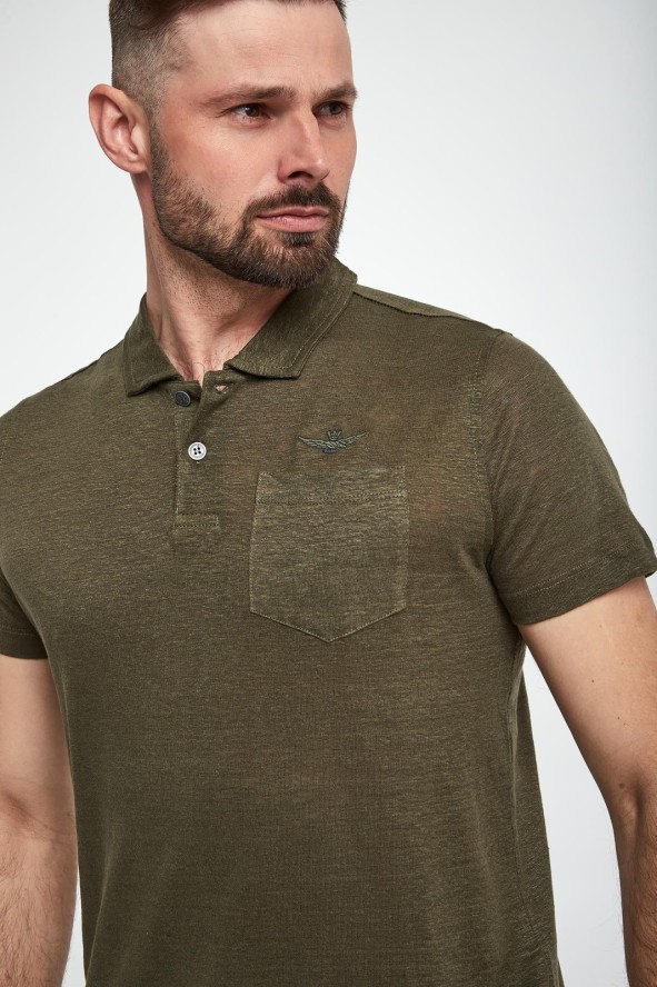 Polo męskie lniane AERONAUTICA MILITARE