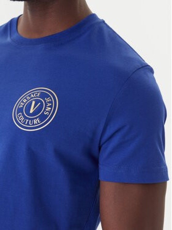 Versace Jeans Couture T-Shirt 79GAHT00 CJ00T Niebieski Regular Fit