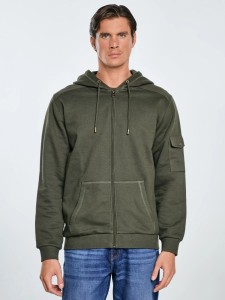 Bluza męska rozpinana z kapturem khaki Jagmur 303