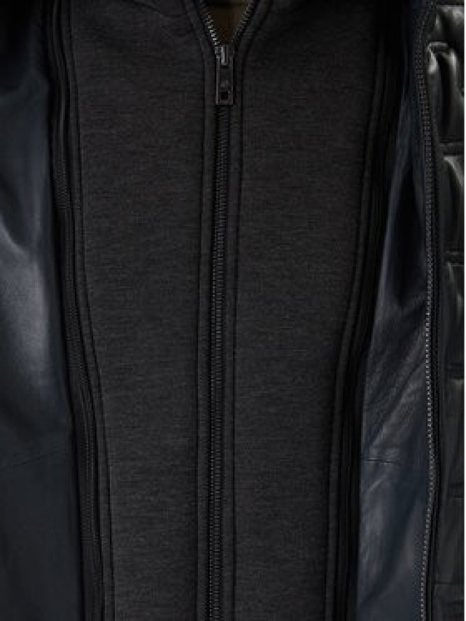 Milestone Kurtka skórzana MS Alonso 5310196 0715 Granatowy Regular Fit