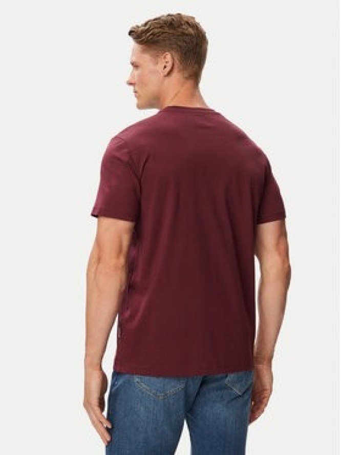 Beverly Hills Polo Club T-Shirt P-SS26M-TS41740FIG Bordowy Regular Fit