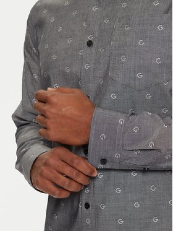Guess Koszula M5RH05 WFXX1 Szary Regular Fit