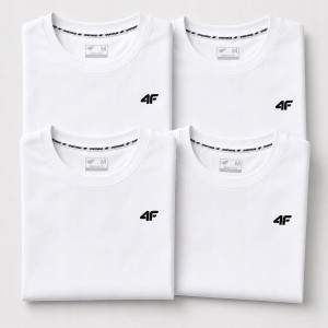 KOMPLET KOSZULEK MĘSKICH 4F ZESTAW 4 SZTUKI T-SHIRT 3XL TTSHM3341 BIAŁY